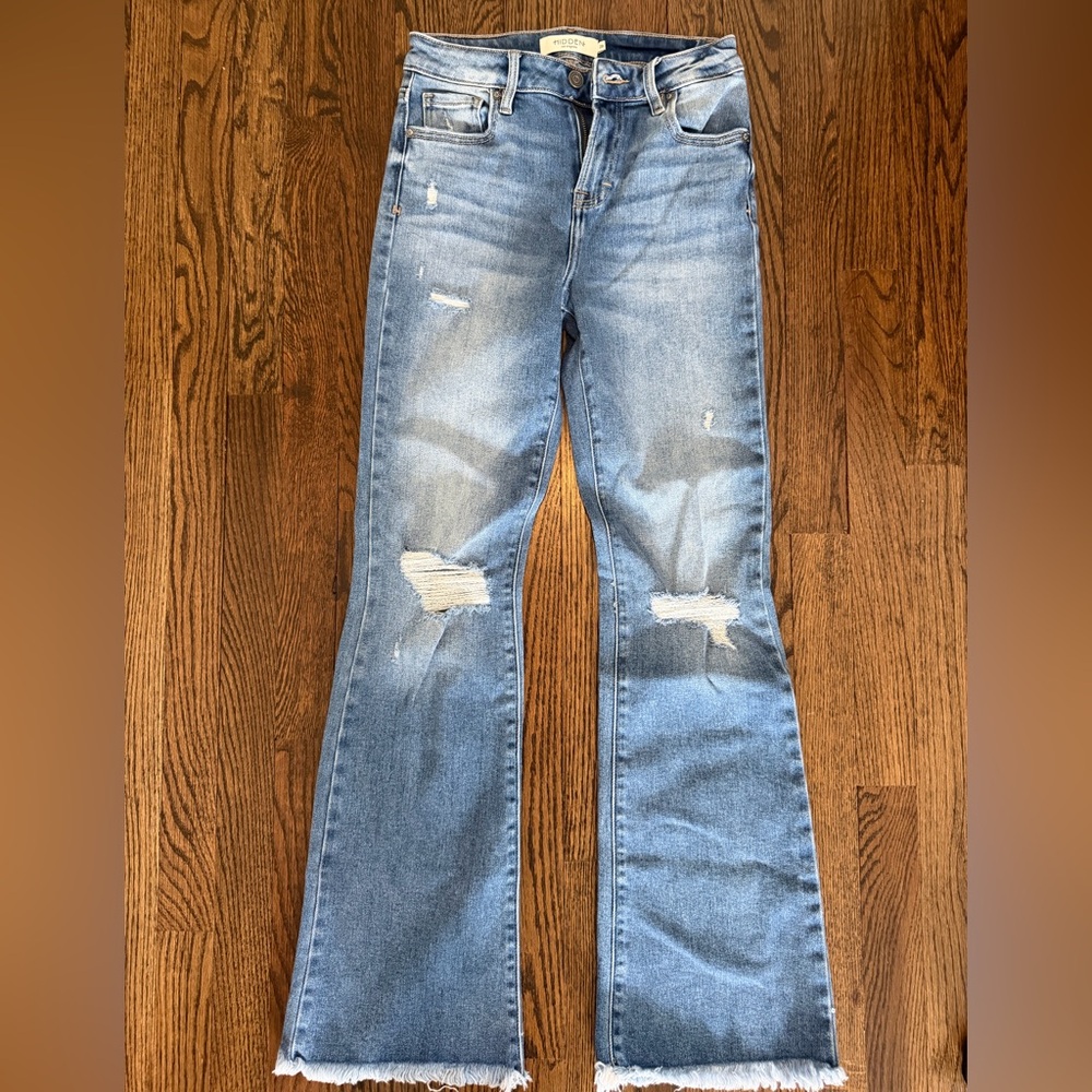 Women's Distressed Blue Jeans